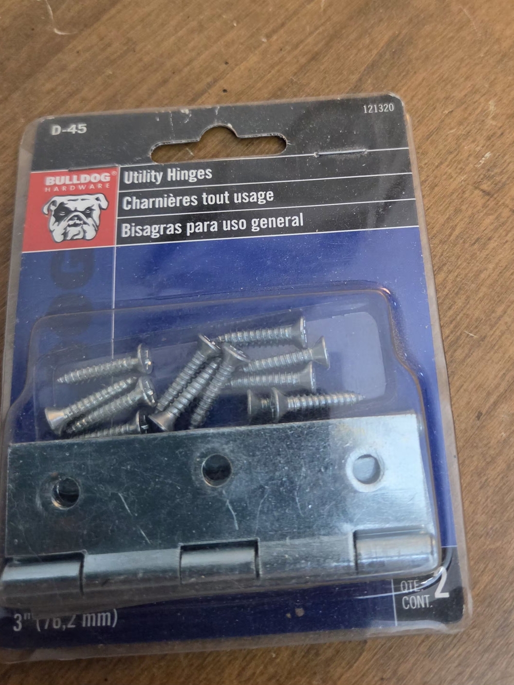 Silver Utility Hinges with Screws